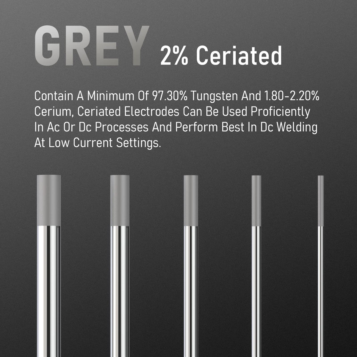 YESWELDER ceritiated tungsten electrode supports AC/DC welding with low-current DC settings.