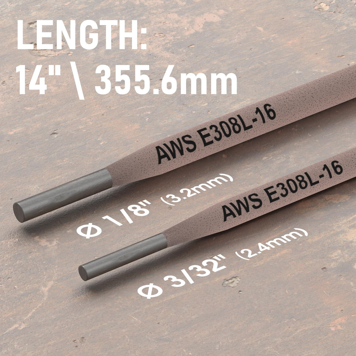 YESWELDER E308L-16 3/32 in by 14 in rod enables precise handling