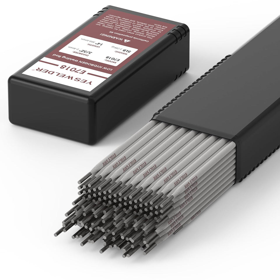 YesWelder E7018 3/32in welding rod close-up for all-position reliability.