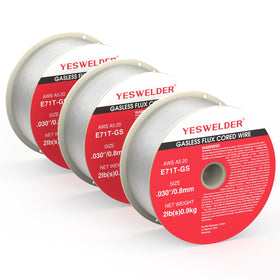 YESWELDER E71T-GS flux core wire spool close-up on a durable ABS spool for secure winding
