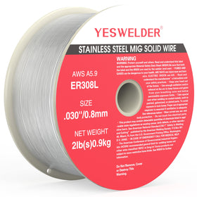 YesWelder ER308L wire spool side view with durable ABS core for feeding