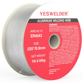 YESWELDER ER4043 .035 MIG wire spool close-up for smooth aluminum welds