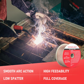 YESWELDER ER70S-6 MIG wire on ABS plastic spool ensures sturdy handling.