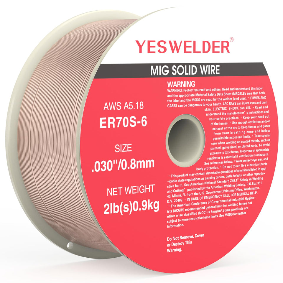 YESWELDER ER70S-6 spool outer view showing durable ABS housing for transport