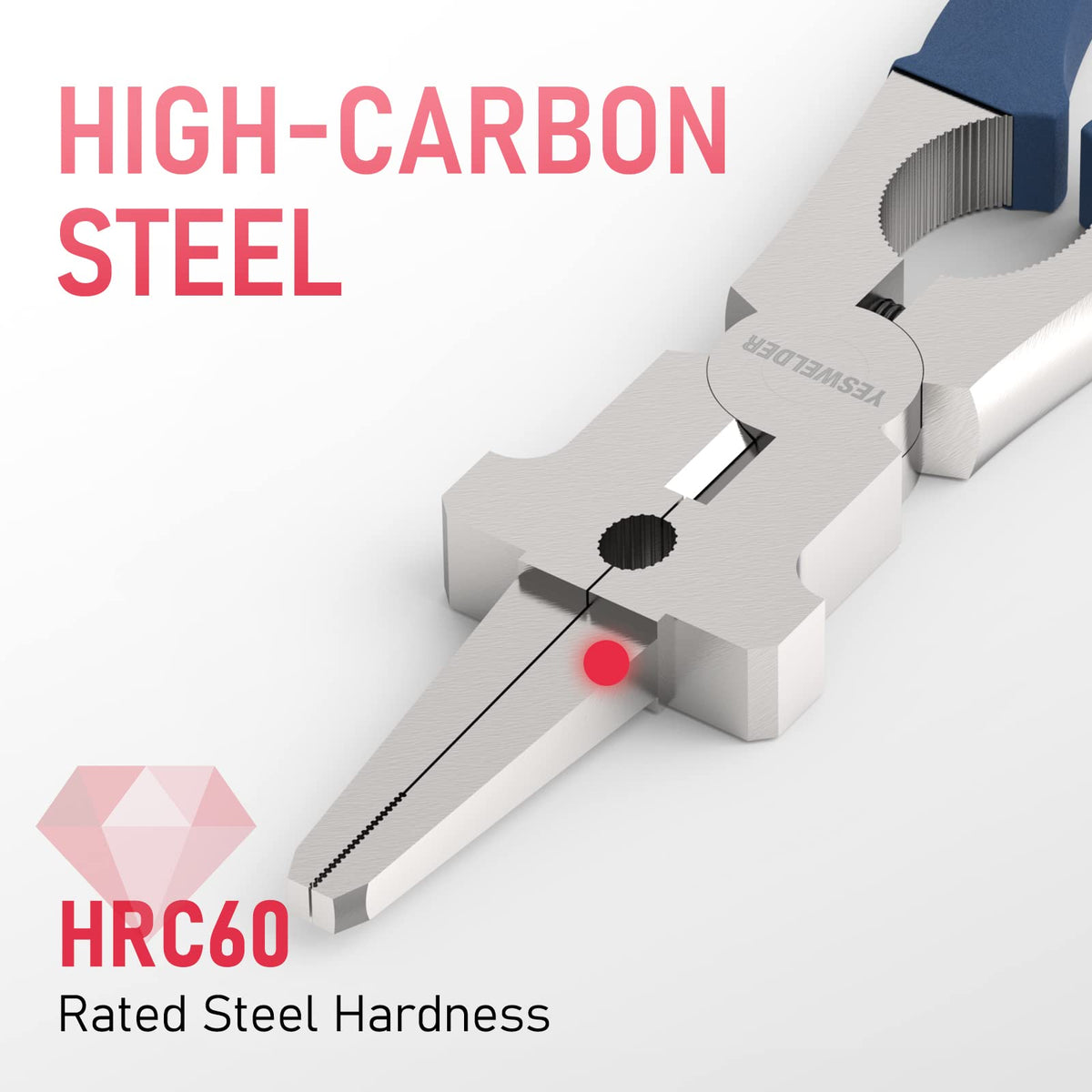 YESWELDER ergonomic grip, comfortable handling reduces hand fatigue during welding tasks.