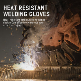 YESWELDER extended-cuff gloves shield wrists from sparks and debris.