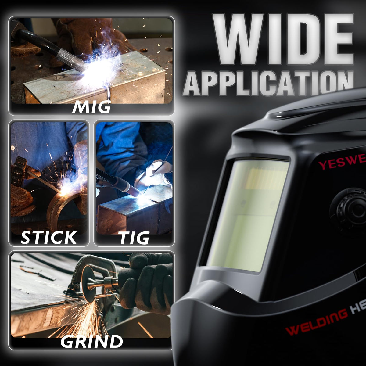 YESWELDER Flux-135PRO auto-darken sensors ensuring fast protection