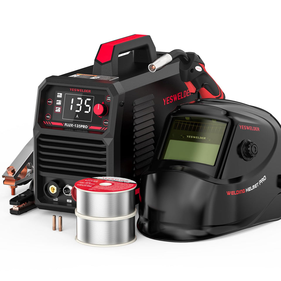 YESWELDER Flux-135PRO front view showing portable, compact welding unit for on-site use