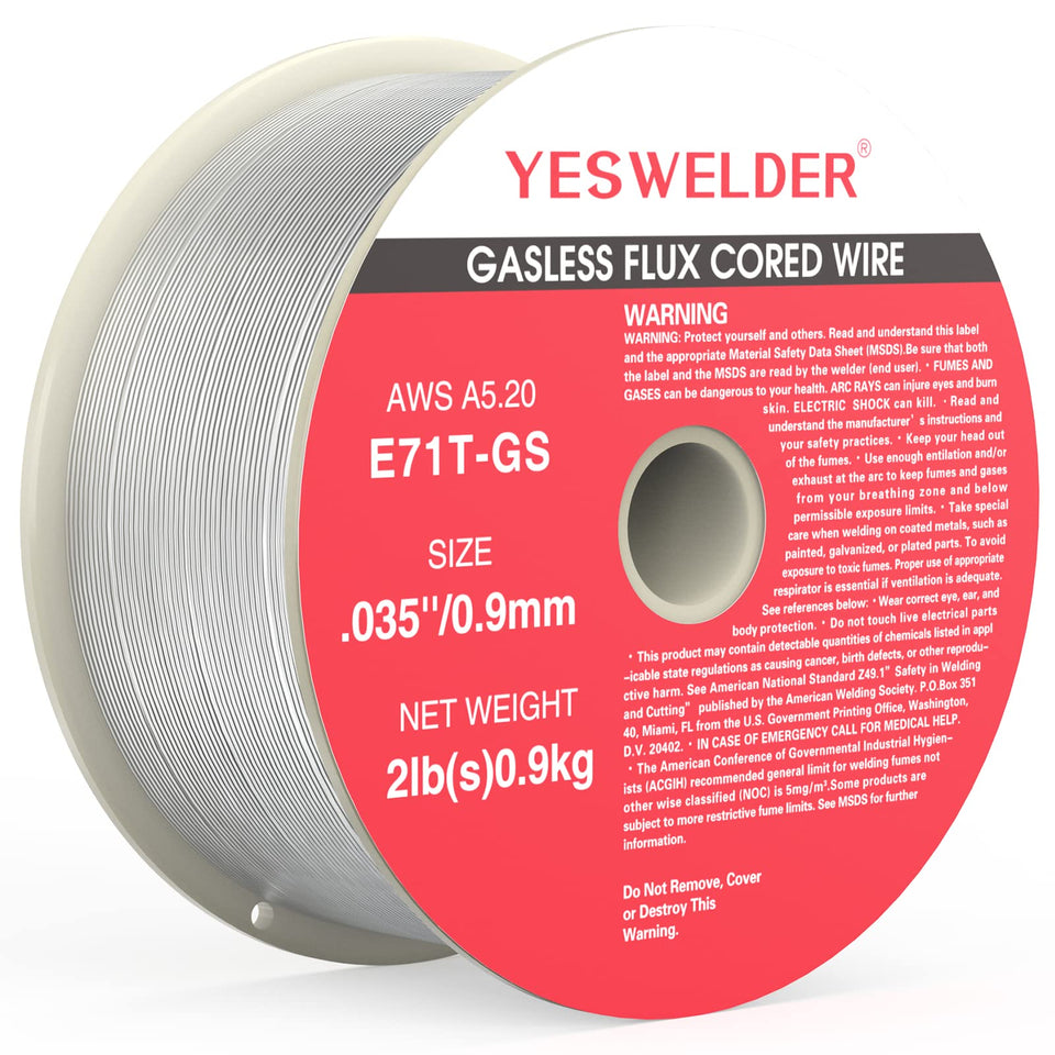 YesWelder flux core wire spool assembly on a robust ABS spool, durable and portable.