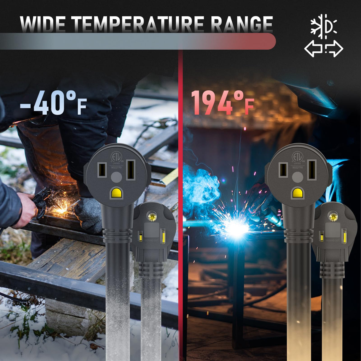 YESWELDER heavy duty extension cord for indoor and outdoor welding tasks.