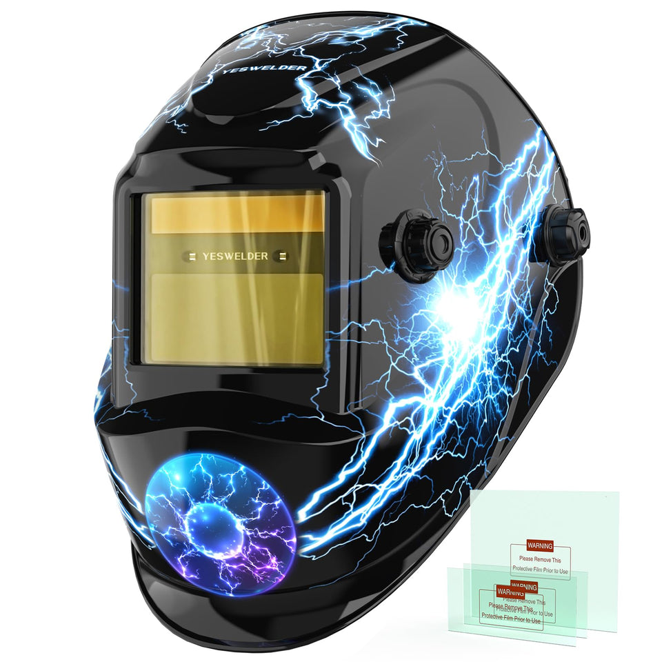 YESWELDER helmet front view for comprehensive eye protection during welding.
