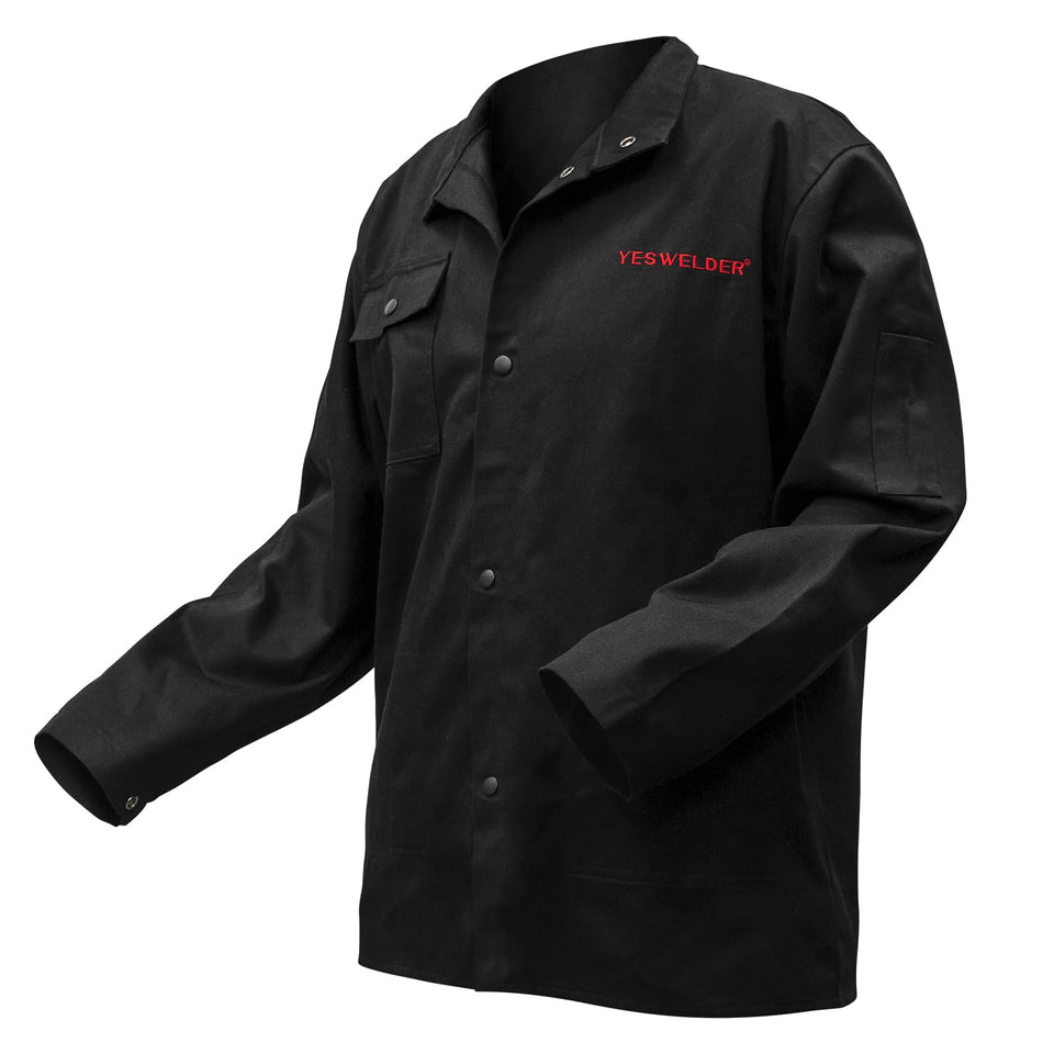 YESWELDER jacket front view showing protective fit for welding tasks