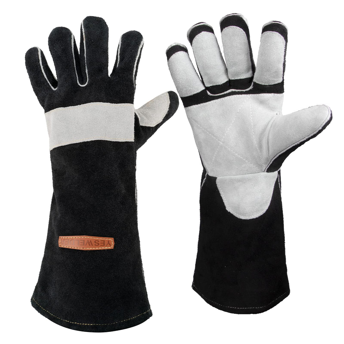 YESWELDER Leather Forge MIG gloves heat-resistant liner boosts comfort