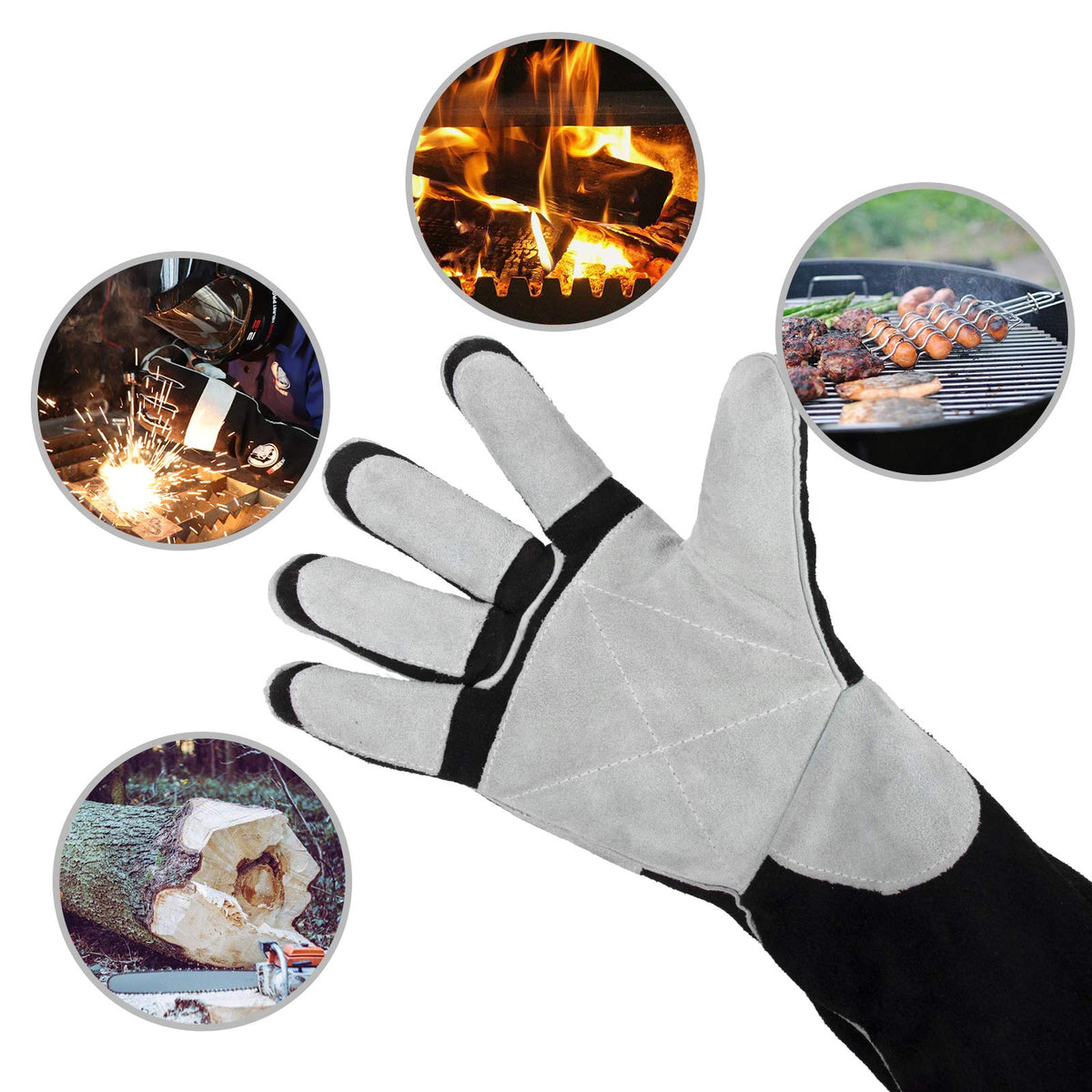 YESWELDER Leather Forge MIG gloves thumb design enables ergonomic control