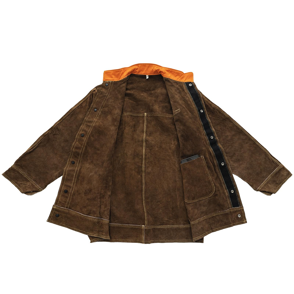 YESWELDER Leather Welding Jacket ideal for industrial sites and DIY projects.