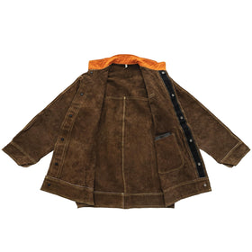 YESWELDER Leather Welding Jacket ideal for industrial sites and DIY projects.