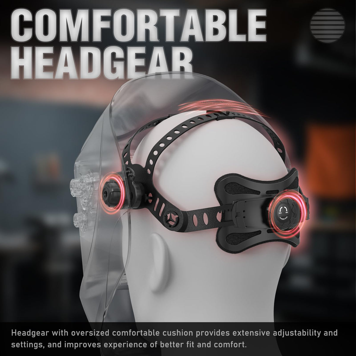 YESWELDER Lightweight headgear with comfortable padding reduces fatigue