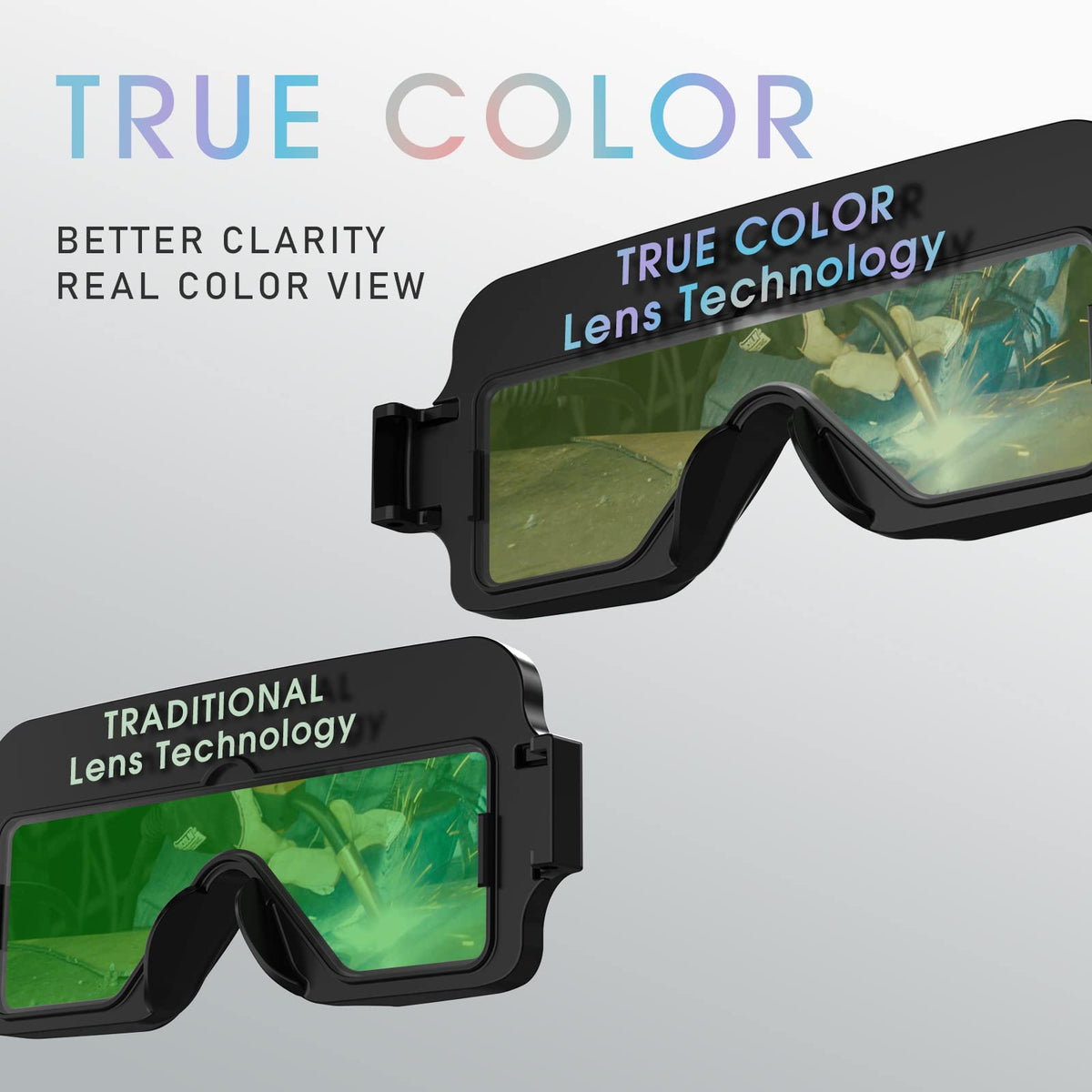 YESWELDER Lightweight welding goggles designed for comfortable all-day wear.