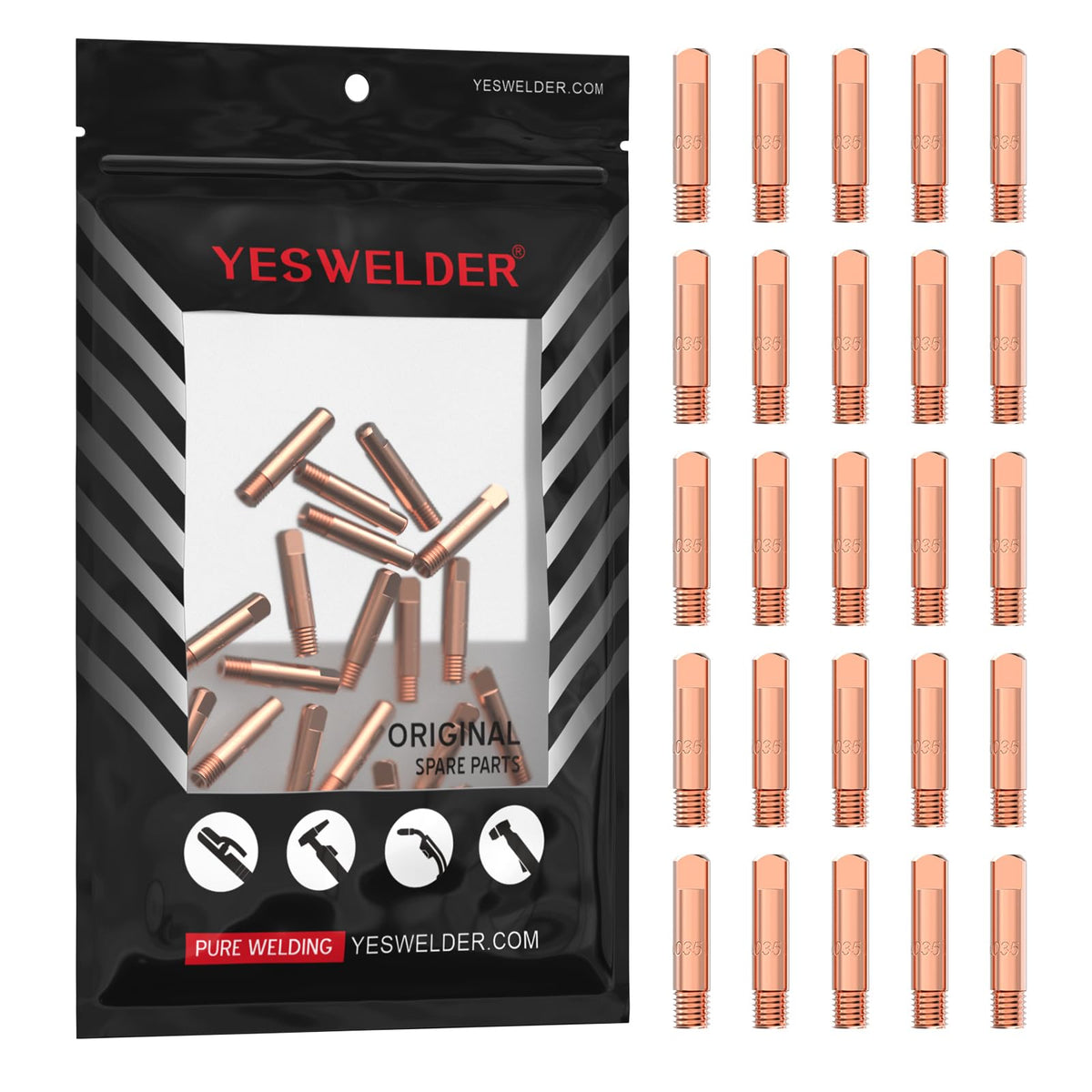 YESWELDER Lincoln/Tweco-style tips suit common MIG guns for reliable results
