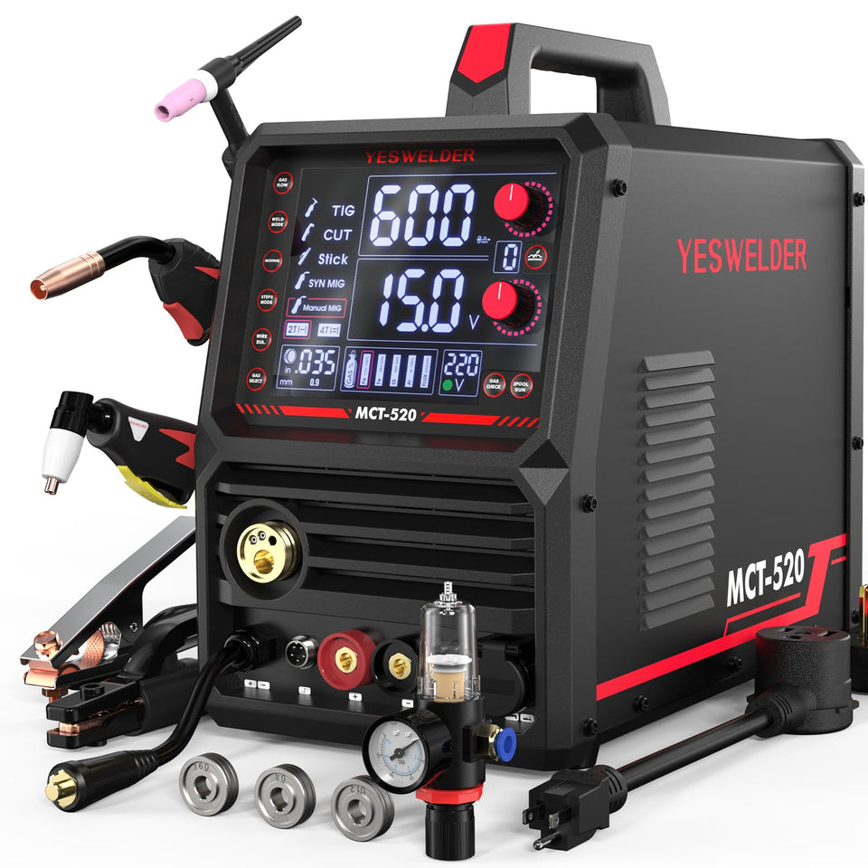 YESWELDER MCT-520 front panel with intuitive controls for quick setup.