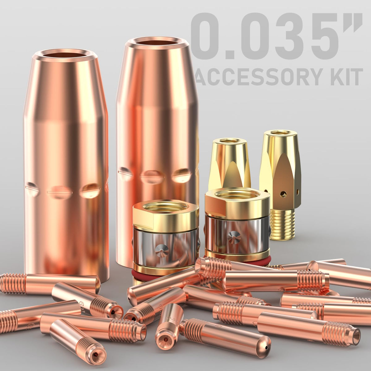 YESWELDER kit includes 2 gas nozzles, 20 tips, 2 adapters