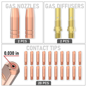 YesWELDER MIG gun kit nozzle with conical design for focused gas flow and clean welds
