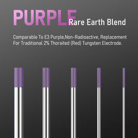 YESWELDER purple-rare-earth blend for stable arc and non-radioactive performance.