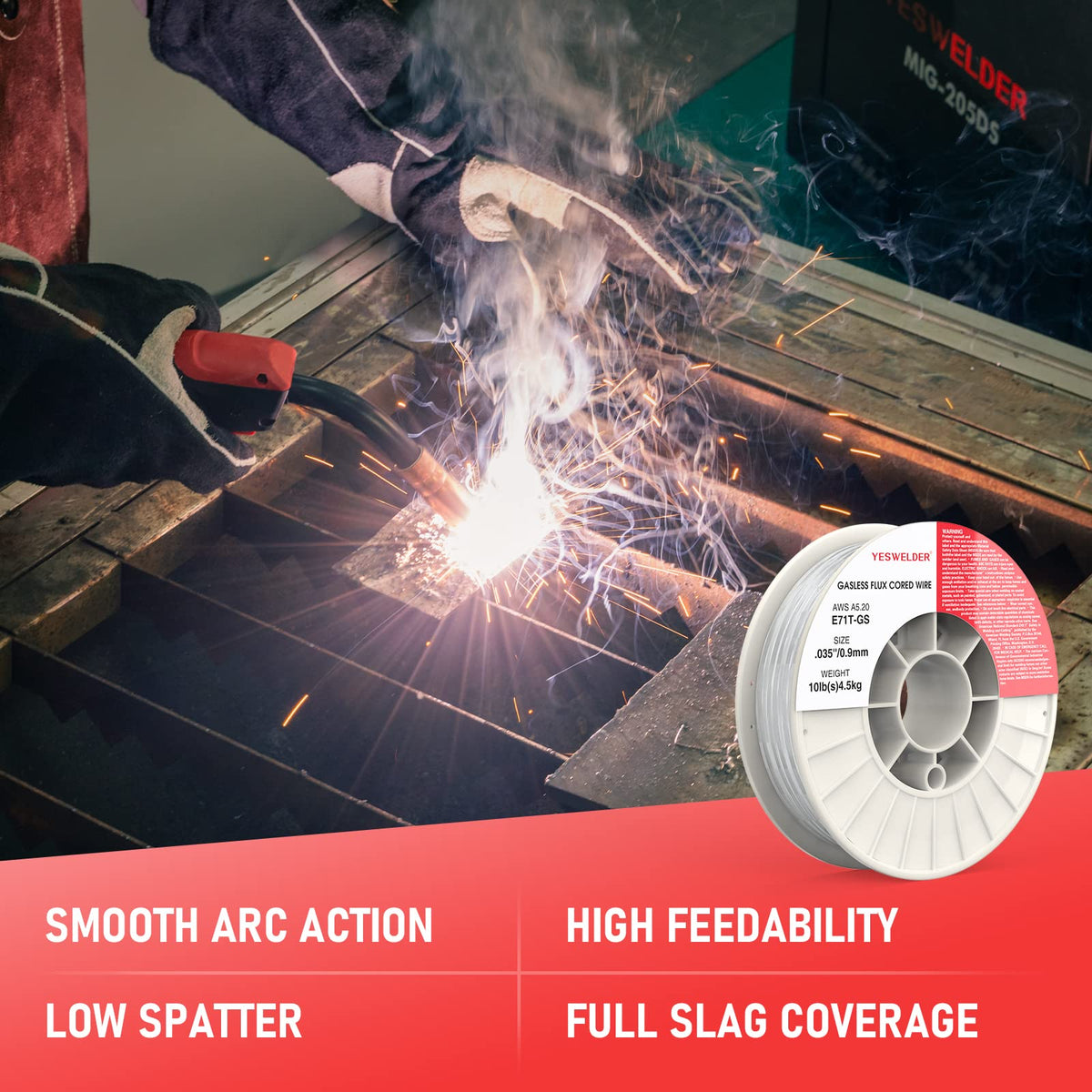 YESWELDER slag formation during weld with easy removal