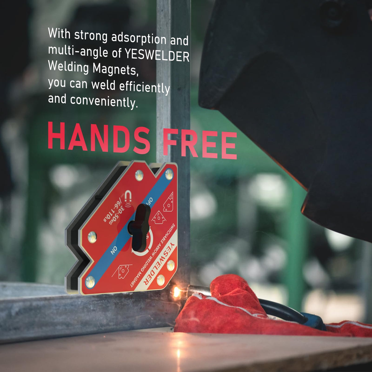 YESWELDER Strong hold magnet keeps parts steady during welding and assembly.