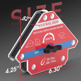 YESWELDER Switchable magnet-on-off activation for quick attachment and repositioning.