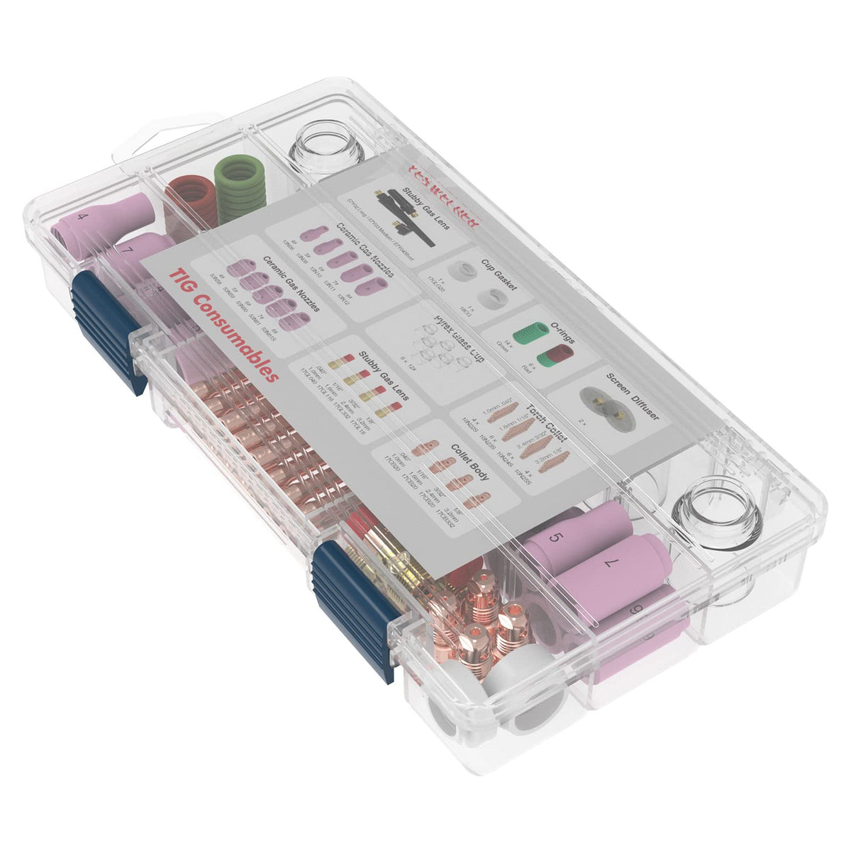 YESWELDER 71pcs consumables kit for versatile TIG components.