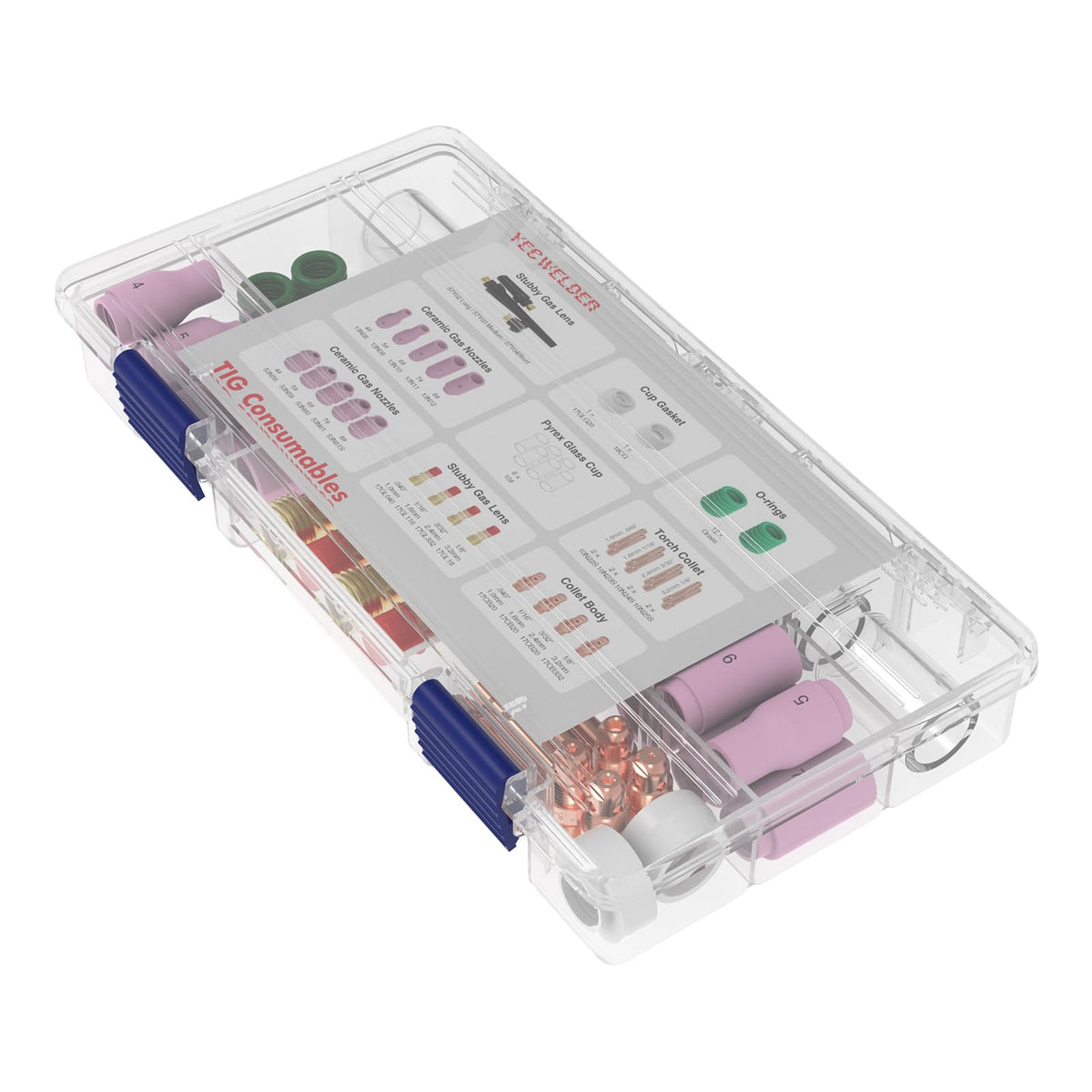 YESWELDER TIG torch consumables pack closeup showcases region-free usability.