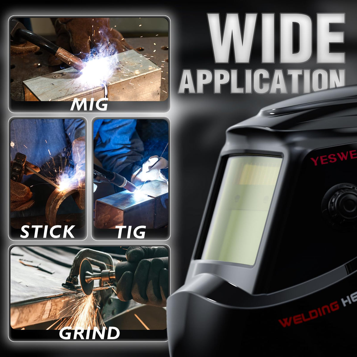 YESWELDER true color viewing area improves visibility during welds