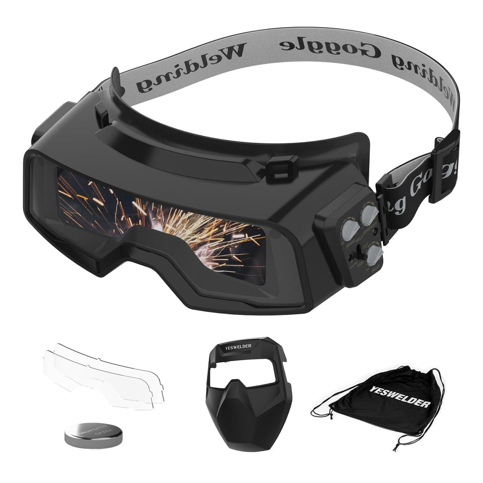 YESWELDER True Color welding goggles front view showing comfortable fit for long sessions.