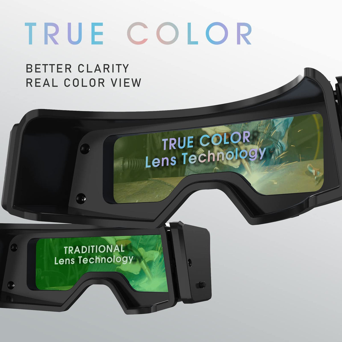 YESWELDER True Color wide viewing area for better weld assessment from multiple angles.