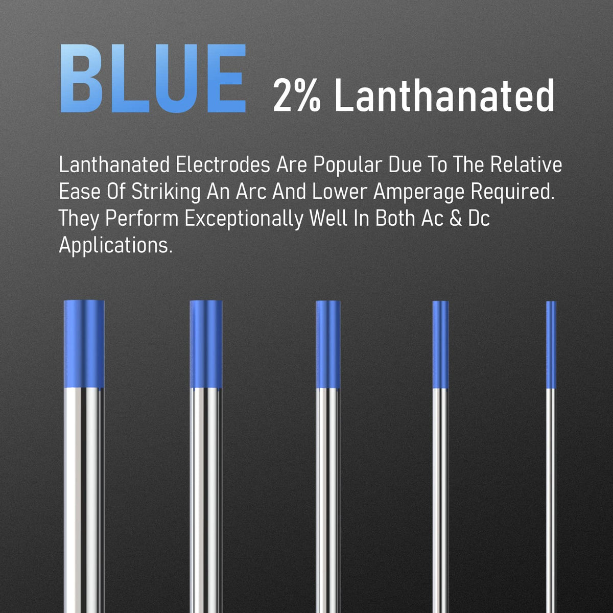 YesWELDER tungsten electrode in aluminum tube demonstrates sealed protection.