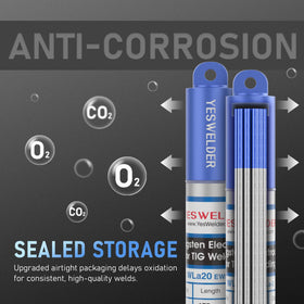 YesWELDER WL20/EWLa-2 color-coded packaging speeds model identification.