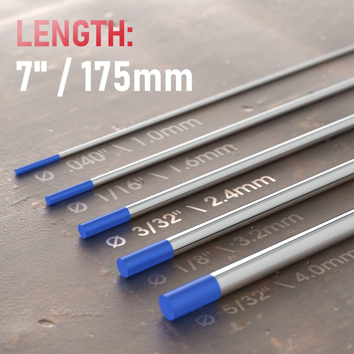 YesWELDER tungsten electrode with dual-open lid for quick access on site.