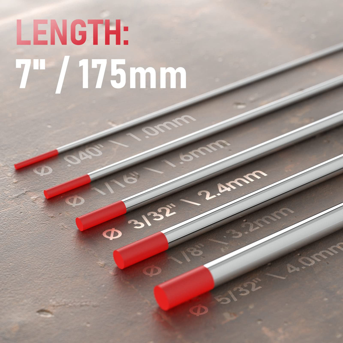 YesWelder tungsten electrode in aluminum tube packaging for protection