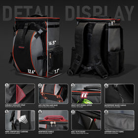 YesWelder welding backpack with high capacity stores helmet, jacket, gloves, and tools for easy transport.