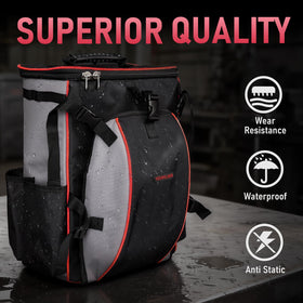 YesWelder welding backpack padded back panel enhances comfort during long workdays.
