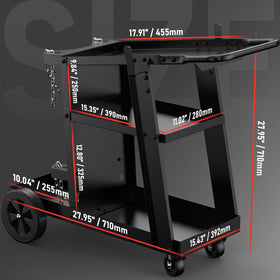 YESWELDER welding cart with 360-degree wheels enables smooth mobility around the workspace