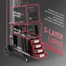 YESWELDER welding cart 360° wheels enable smooth, versatile mobility.