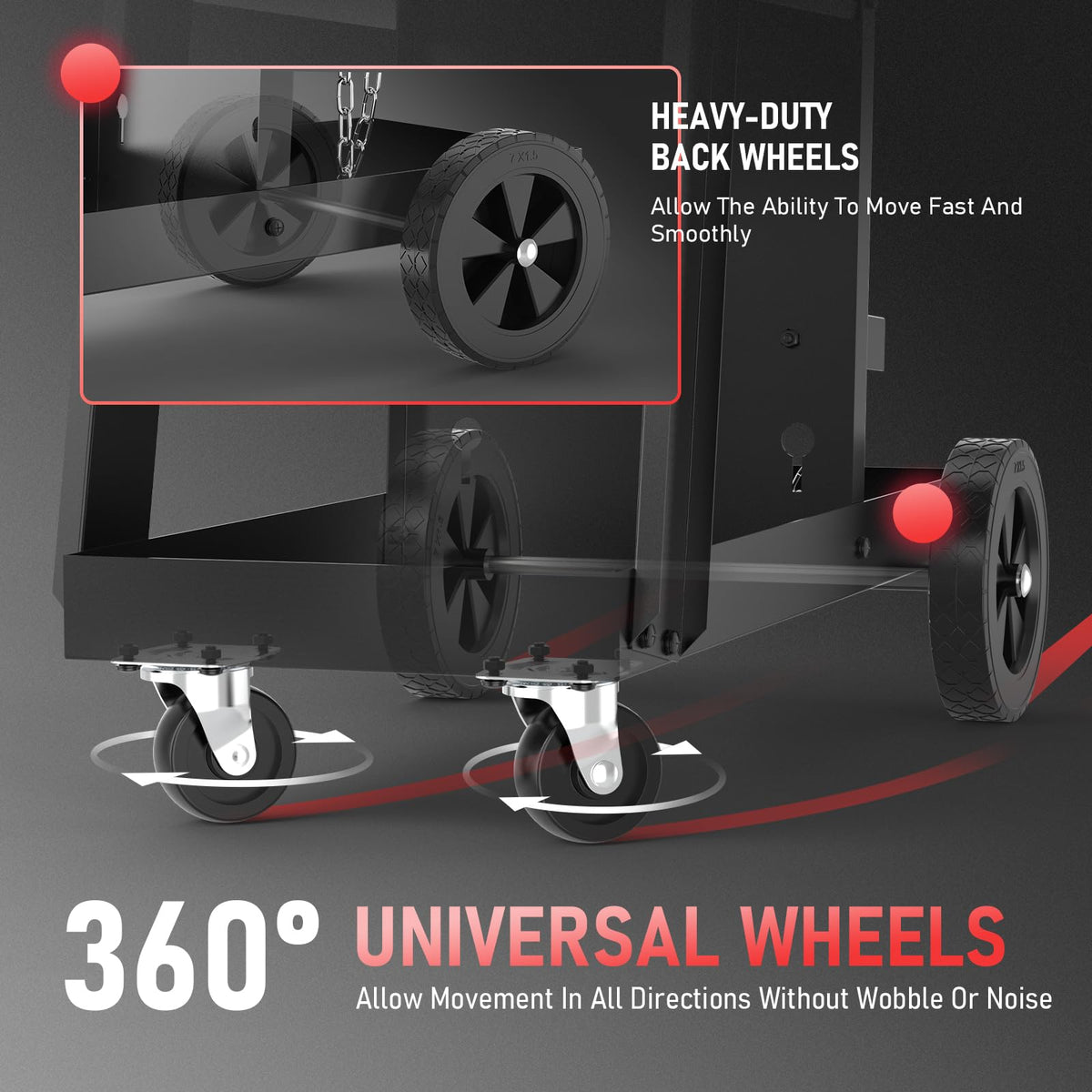 YESWELDER welding cart compact-design simplifies transport across jobsites