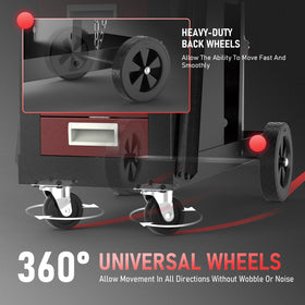 YESWELDER welding cart drawer closeup highlights durable storage compartments.
