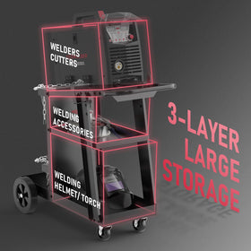 YESWELDER welding cart heavy-duty-frame supports up to 260 lbs of equipment