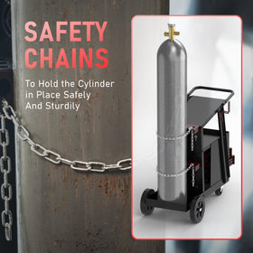 YESWELDER welding cart sturdy frame supports heavy welding equipment.