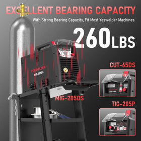 YESWELDER welding cart three-tier storage keeps gear organized and within reach
