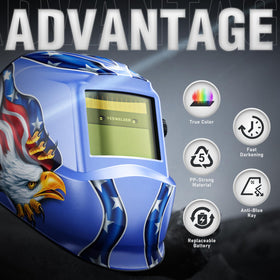 YesWelder helmet offers wide shade range 3.5/9-13 for TIG, MIG, ARC tasks