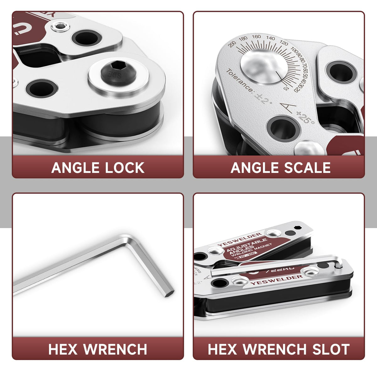 YESWELDER accurate angle scale helps align pieces quickly and accurately